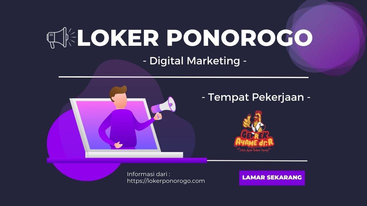 Info Lowongan Kerja Digital Marketing Ponorogo Geprek Ayam dr.R