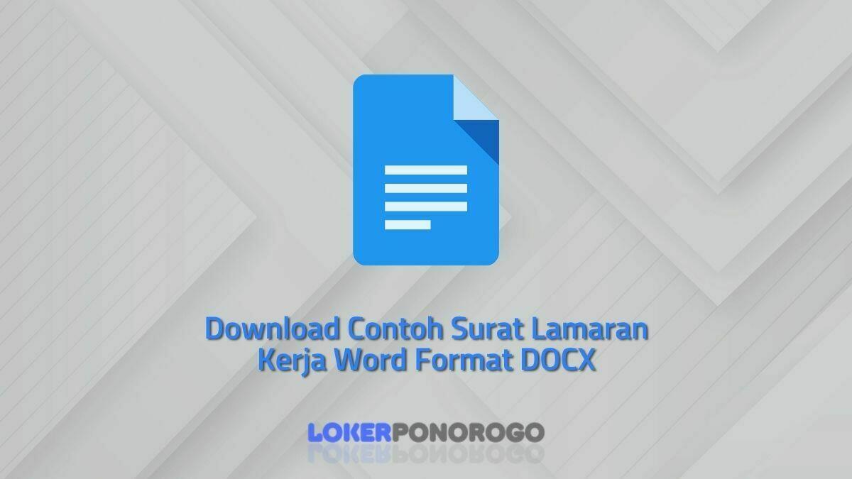 Download Contoh Surat Lamaran Kerja Word Format DOCX