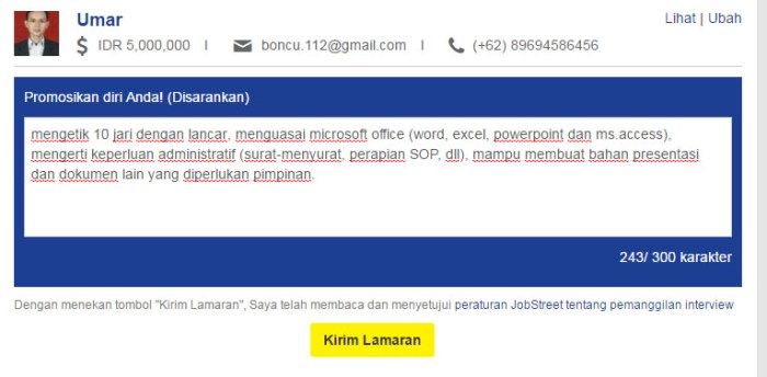 Tips Jitu Lamaran Kerja di Jobstreet